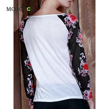 Women Casual Loose Long Sleeve Tee Shirt Floral Printed T-Shirt Blusa Women Tops Letter Crop Tops Tees 1STL ELY