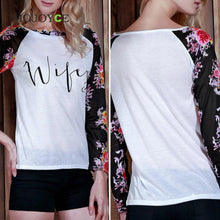 Women Casual Loose Long Sleeve Tee Shirt Floral Printed T-Shirt Blusa Women Tops Letter Crop Tops Tees 1STL ELY