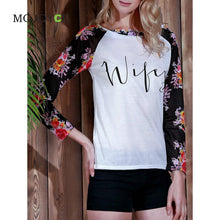 Women Casual Loose Long Sleeve Tee Shirt Floral Printed T-Shirt Blusa Women Tops Letter Crop Tops Tees 1STL ELY