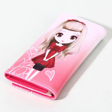 Women Girl PU Leather Wallet Lady Long Card Holder Pure Lovely Cartoon Wallets 1STL ELY