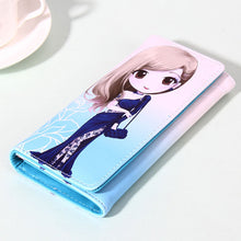 Women Girl PU Leather Wallet Lady Long Card Holder Pure Lovely Cartoon Wallets 1STL ELY