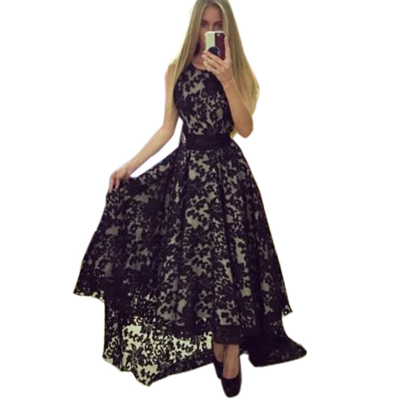 Women Lace Dress Prom Party Wedding Long Dress Ball Gown Dresses 1STL ELY
