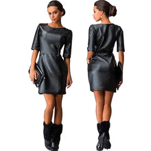 Women Lace Matching O-Neck Half Sleeve Waisted Bodycon Straight Dress Cotton Dress 1STL ELY