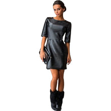 Women Lace Matching O-Neck Half Sleeve Waisted Bodycon Straight Dress Cotton Dress 1STL ELY
