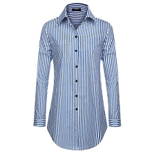 s Women Shirts Turn-down Collar Long Sleeve Tops Street Women Blouses Loose Stripes Blouses Casual Blusas Plus Size ELY