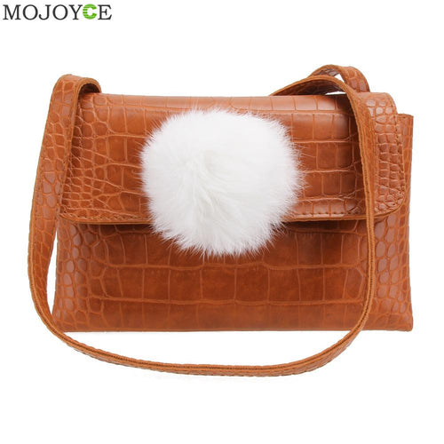 PU Women Bags with Fur Women Leather Handbag Women Messenger Bag Shoulder Crossbody Bag Bolsa Feminina Sac ELY