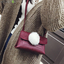 PU Women Bags with Fur Women Leather Handbag Women Messenger Bag Shoulder Crossbody Bag Bolsa Feminina Sac ELY