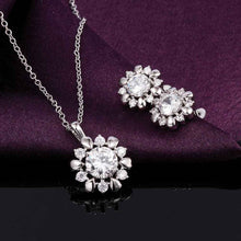 Beautiful 18K Gold Plating jewelry sets flower crystal cat necklace+earrings Costume Jewellery SMTPS43 ELY