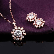 Beautiful 18K Gold Plating jewelry sets flower crystal cat necklace+earrings Costume Jewellery SMTPS43 ELY