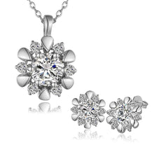 Beautiful 18K Gold Plating jewelry sets flower crystal cat necklace+earrings Costume Jewellery SMTPS43 ELY