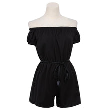 Black Chiffon Women Jumpsuit Off Shoulder Bodysuit Women Rompers with Leather Belt Overalls Combinaison Femme Playsuit 1STL ELY