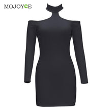 Bodycon Women Dress Vestido Tideway Slim Hang Neck Sexy Backless Long Sleeve Dress Vestido De Festa ELY