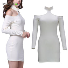 Bodycon Women Dress Vestido Tideway Slim Hang Neck Sexy Backless Long Sleeve Dress Vestido De Festa ELY