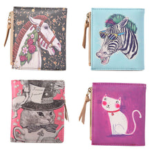 Cartoon Girls Magic Wallet Purses Cute Graffiti Printed Folded Short Leather Women Wallets Purse ELY