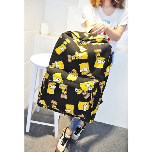 Cartoon Printing Canvas Backpack School Rucksack Backpack Women Travel Bag School Bags for Teenagers Mochila Feminina 1STL ELY