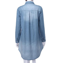 Casual Long Sleeve Women Blouses Club Button Denim Jean Long Shirt Women Dresses Plus Size Blusas Women Tops ELY