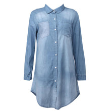 Casual Long Sleeve Women Blouses Club Button Denim Jean Long Shirt Women Dresses Plus Size Blusas Women Tops ELY