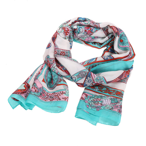Casual Rectangle Scarf Bandana Women Silk Scarf Shawl Print Elegant Lady Shawls Scarves ELY