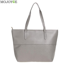 Casual Totes Embossing Lattice Women Leather Handbags Weaving Famous Brands Shoulder Bag Black Bag Bolsas Femininas Sac ELY