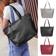 Casual Totes Embossing Lattice Women Leather Handbags Weaving Famous Brands Shoulder Bag Black Bag Bolsas Femininas Sac ELY