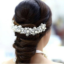 Crystal Faux Pearl Flower Party Bridal Headband Hair Band Tiara Headwear Jewelry ELY