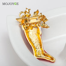 Crystal Rhinestone Enamel Brooch Pin Christmas Stocking Shape Pin Brooch Wedding Party Christmas Gift Jewelry Party Supplies ELY