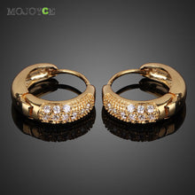 18K Gold Plated Diamante Zircon Hoop Huggie Earrings Earclip 1STL ELY