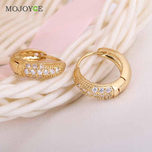 18K Gold Plated Diamante Zircon Hoop Huggie Earrings Earclip 1STL ELY