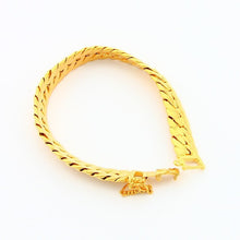 24K Gold Plated Bracelet 8MM Yellow Gold Golden Bracelet Bangle Men&Women Wedding Gift YHDH 54 ELY