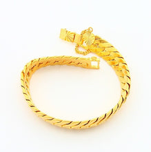 24K Gold Plated Bracelet 8MM Yellow Gold Golden Bracelet Bangle Men&Women Wedding Gift YHDH 54 ELY