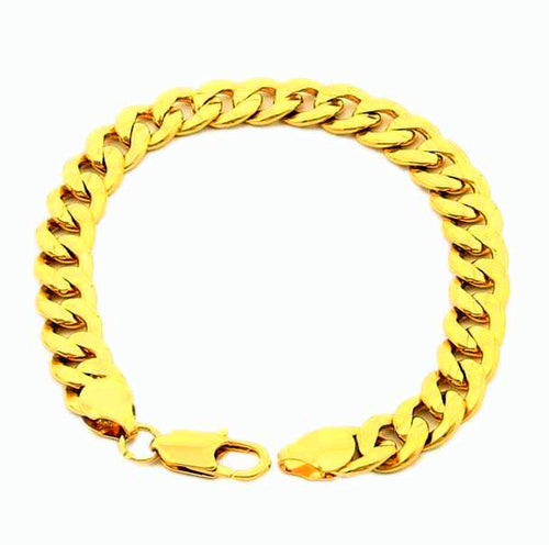 24K Gold Plated Bracelet 9MM Yellow Gold Golden Bracelet Bangle Men&Women Wedding Gift YHDH 49 ELY