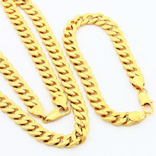 24K Gold Plated Jewelry Set Yellow Gold Golden Jewelry sets Men&Women Wedding Gift Necklace Bracelet YHDS 1 ELY