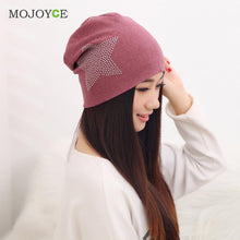 Knit Baggy Beanie Hat Star Print Warm Hats Head Cap Women Beanies Bonnet Head Cap for Girls Women ELY