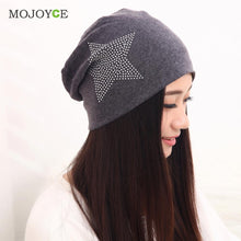 Knit Baggy Beanie Hat Star Print Warm Hats Head Cap Women Beanies Bonnet Head Cap for Girls Women ELY