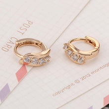 Beauty Earrings For Women 18K Gold Plated Inlay White Earring Zircon Ear Hoop Earring ELY