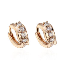 Beauty Earrings For Women 18K Gold Plated Inlay White Earring Zircon Ear Hoop Earring ELY