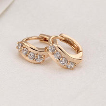 Beauty Earrings For Women 18K Gold Plated Inlay White Earring Zircon Ear Hoop Earring ELY