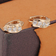 Beauty Earrings For Women 18K Gold Plated Inlay White Earring Zircon Ear Hoop Earring ELY