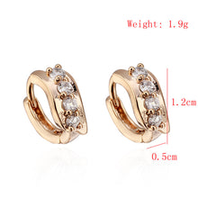Beauty Earrings For Women 18K Gold Plated Inlay White Earring Zircon Ear Hoop Earring ELY