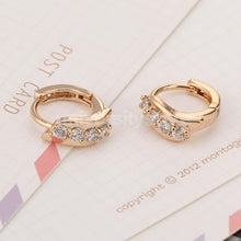 Beauty Earrings For Women 18K Gold Plated Inlay White Earring Zircon Ear Hoop Earring ELY