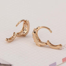 Beauty Earrings For Women 18K Gold Plated Inlay White Earring Zircon Ear Hoop Earring ELY