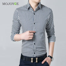 Business Dress Shirts Striped Men's Stylish Casual Shirts Slim Fit Long Sleeve Plus Size Work Wear ELY