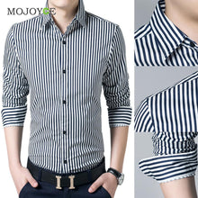 Business Dress Shirts Striped Men's Stylish Casual Shirts Slim Fit Long Sleeve Plus Size Work Wear ELY