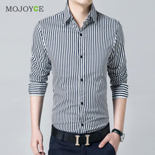 Business Dress Shirts Striped Men's Stylish Casual Shirts Slim Fit Long Sleeve Plus Size Work Wear ELY