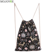 Canvas Bag Christmas Animal Printed Backpack Printing Backpacks Small Animal Elk School Bags For Teenager Back Pack ELY