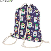 Canvas Bag Christmas Animal Printed Backpack Printing Backpacks Small Animal Elk School Bags For Teenager Back Pack ELY