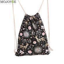 Canvas Bag Christmas Animal Printed Backpack Printing Backpacks Small Animal Elk School Bags For Teenager Back Pack ELY