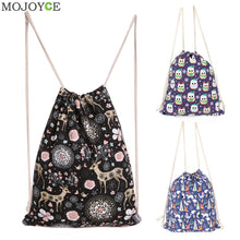 Canvas Bag Christmas Animal Printed Backpack Printing Backpacks Small Animal Elk School Bags For Teenager Back Pack ELY