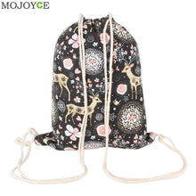 Canvas Bag Christmas Animal Printed Backpack Printing Backpacks Small Animal Elk School Bags For Teenager Back Pack ELY