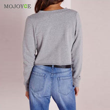 Chest Cross Strap Sweatshirt Women Sexy V Neck Women Tops Gray Long Sleeve Sweatshirt Hoodies Pullovers ELY